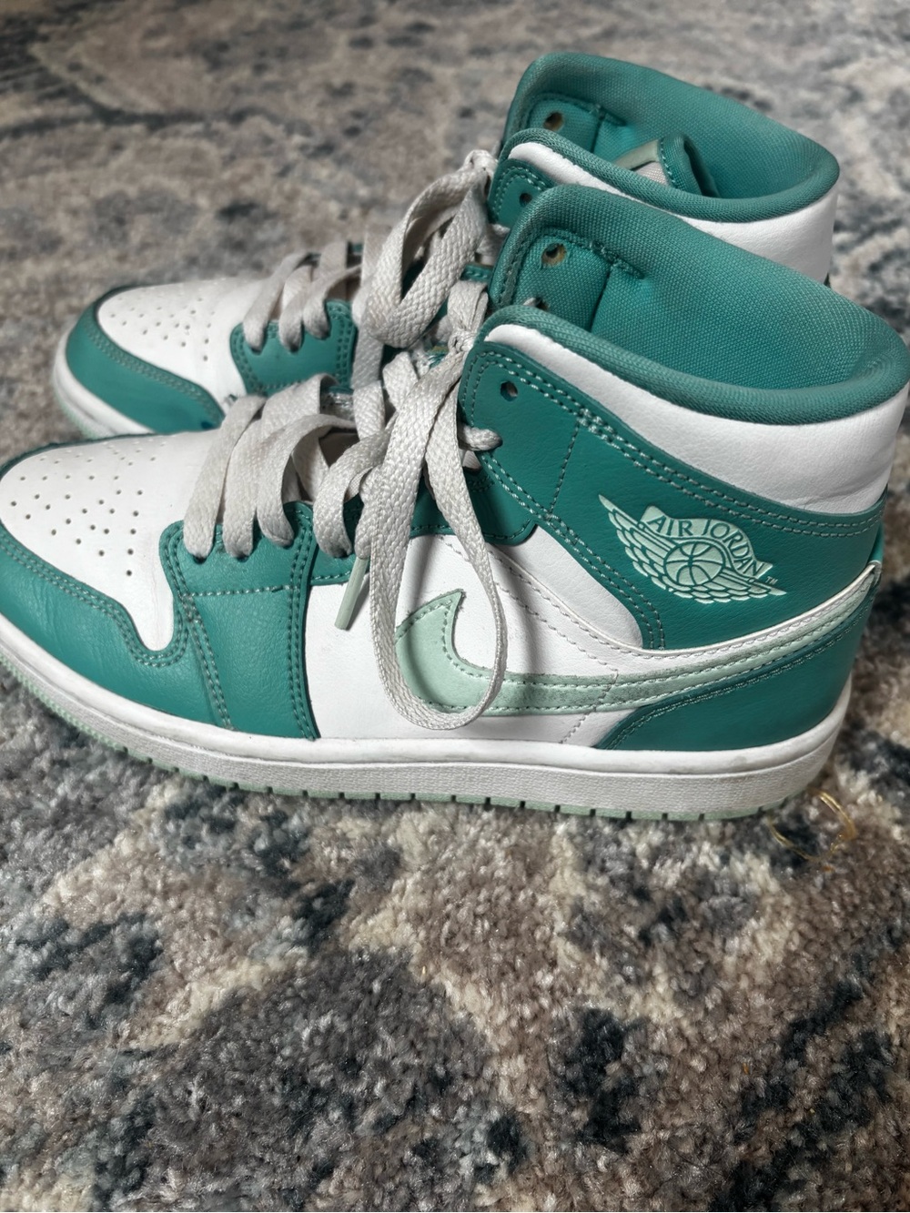 Jordan 1 High-Top Sneakers in “washed teal” size 6 women’s